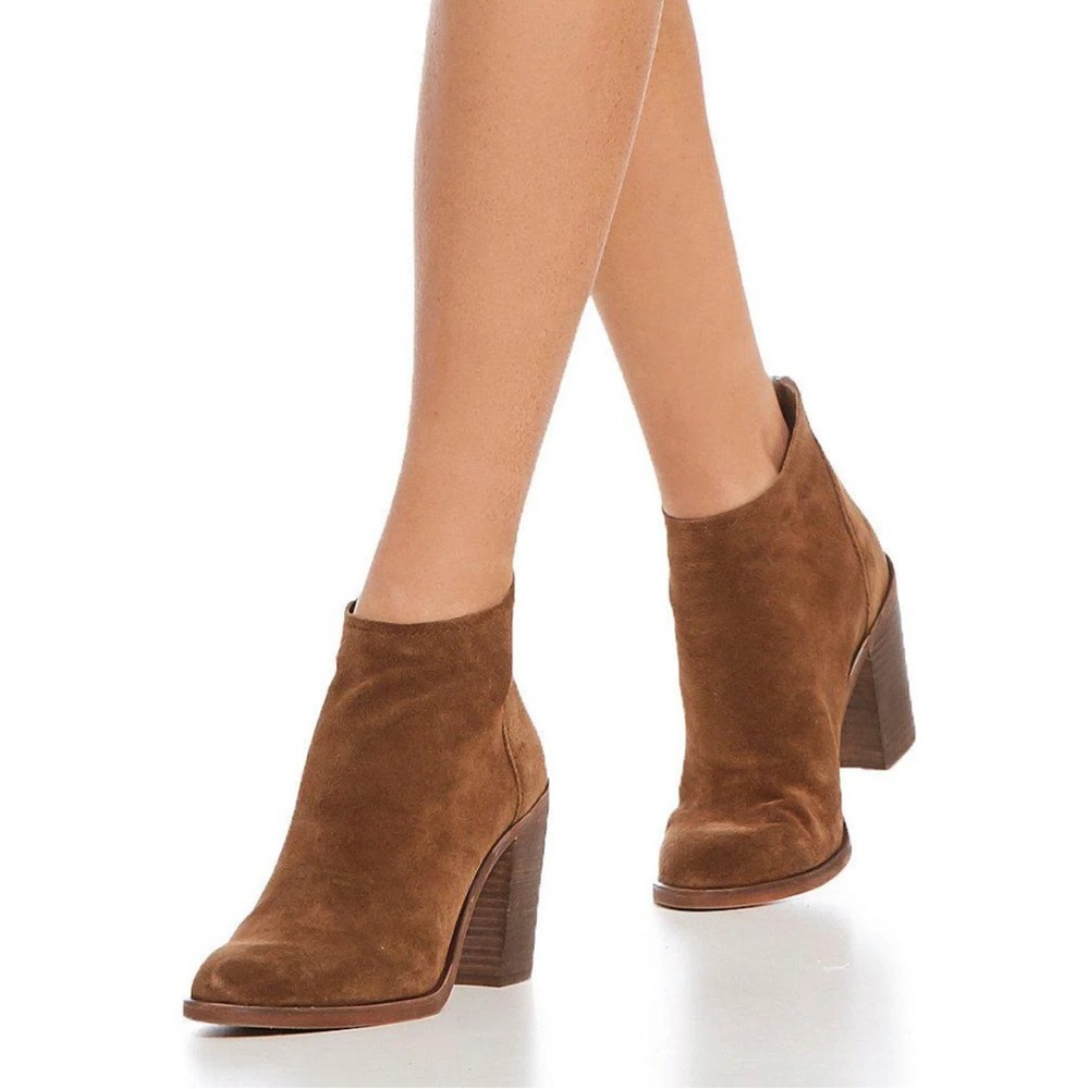 Dolce Vita Stevie Suede Booties, Dark Brown, Size: 8.5
